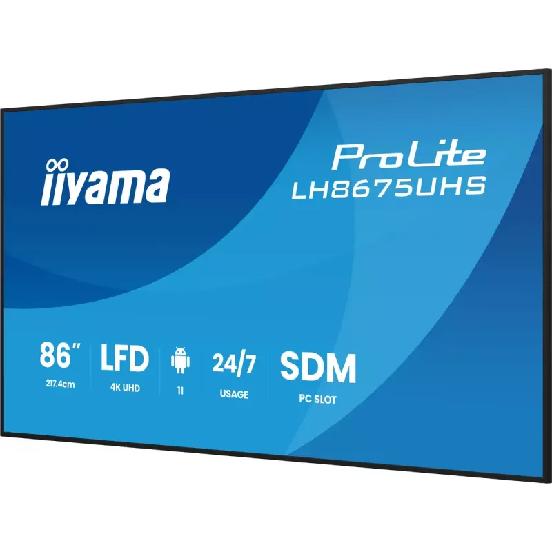 Skaitmeninės signalizacijos ekranas iiyama 86 colių 4K UHD LCD Android 24/7