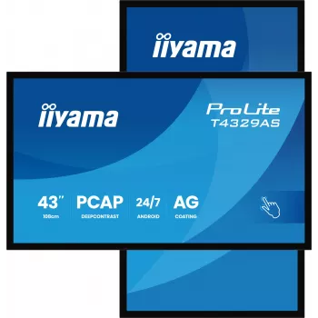 IIyama ProLite T4329AS-B1AG 108 cm (42,5 inch) 4K Ultra HD LED liečiamasis monitorius juodas
