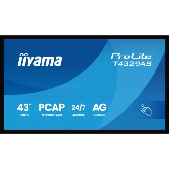 IIyama ProLite T4329AS-B1AG 108 cm (42,5 inch) 4K Ultra HD LED liečiamasis monitorius juodas