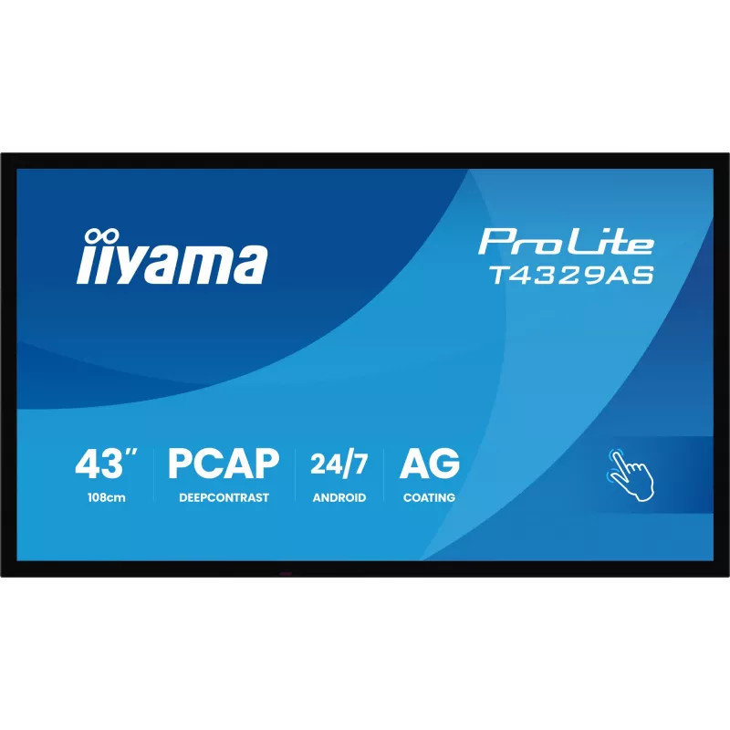 IIyama ProLite T4329AS-B1AG 108 cm (42,5 inch) 4K Ultra HD LED liečiamasis monitorius juodas