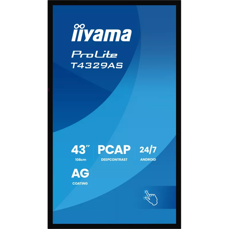 IIyama ProLite T4329AS-B1AG 108 cm (42,5 inch) 4K Ultra HD LED liečiamasis monitorius juodas