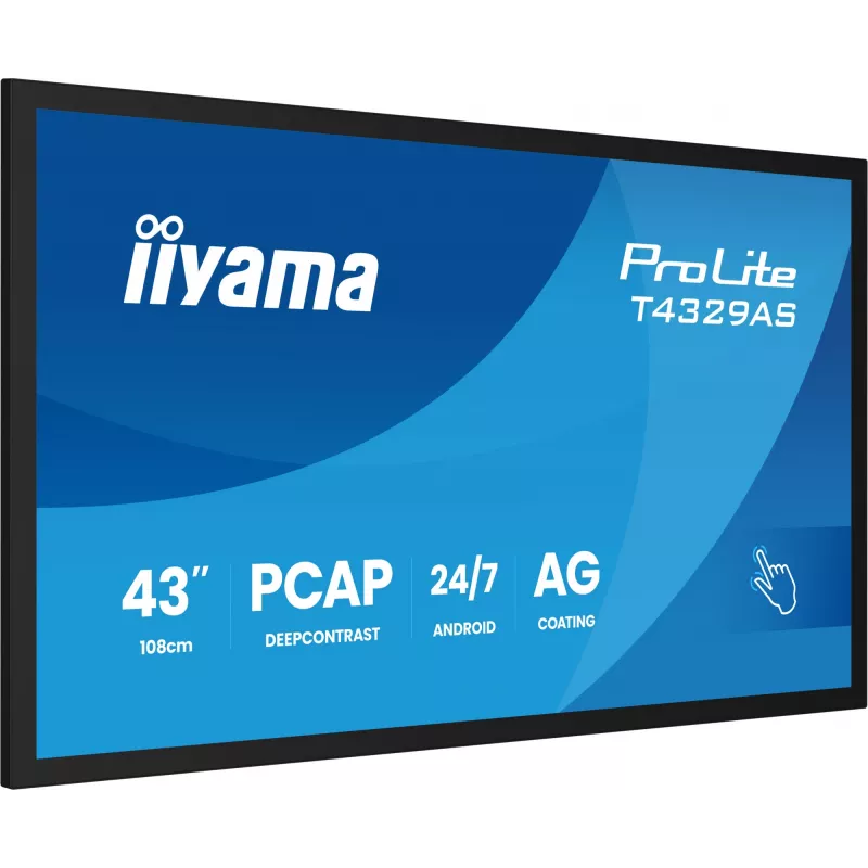 IIyama ProLite T4329AS-B1AG 108 cm (42,5 inch) 4K Ultra HD LED liečiamasis monitorius juodas