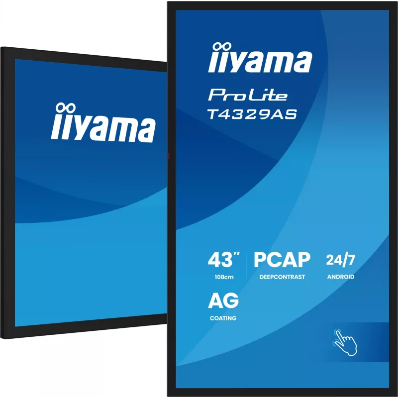 IIyama ProLite T4329AS-B1AG 108 cm (42,5 inch) 4K Ultra HD LED liečiamasis monitorius juodas
