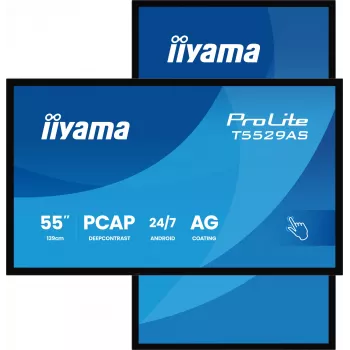 iiyama ProLite T5529AS-B1AG 55 colių liečiamas ekranas su Android OS, 4K Ultra HD, 450 cd/m², Wi-Fi