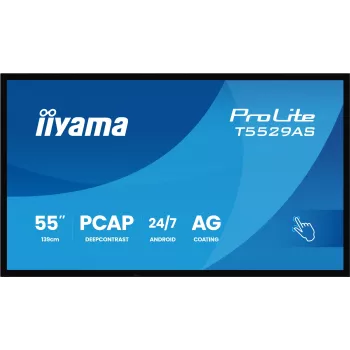 iiyama ProLite T5529AS-B1AG 55 colių liečiamas ekranas su Android OS, 4K Ultra HD, 450 cd/m², Wi-Fi