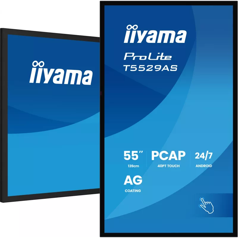 iiyama ProLite T5529AS-B1AG 55 colių liečiamas ekranas su Android OS, 4K Ultra HD, 450 cd/m², Wi-Fi