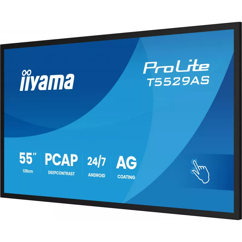 iiyama ProLite T5529AS-B1AG 55 colių liečiamas ekranas su Android OS, 4K Ultra HD, 450 cd/m², Wi-Fi