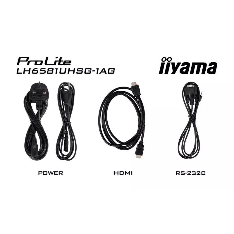 IIYAMA LH6581UHSG-1AG reklaminis ekranas 163,8 cm (64,5 colio) belaidis ryšys 500 cd/m² 4K Ultra HD baltas su integruotu procesoriumi Android 24/7