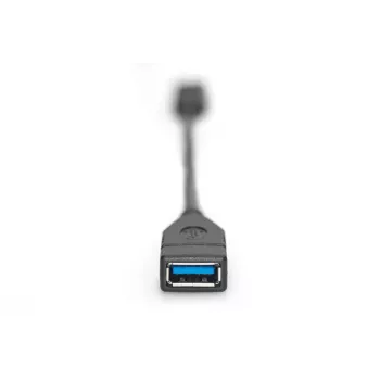 DIGITUS USB Type-C adapterinis kabelis, OTG, Type C - A M/F, 15 cm, Super Speed, juodas