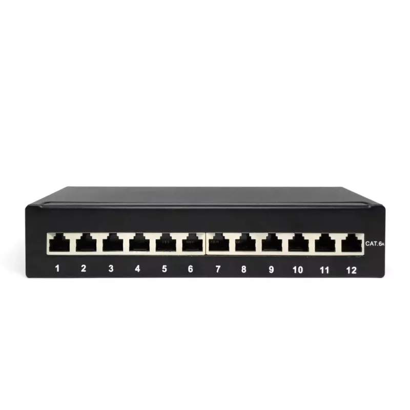 Patch Panel Digitus Desktop CAT 6A Class EA Ekranuotas Juodas