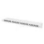 DIGITUS skydinis lizdų blokas CAT6A EA ekranuotas, 24 prievadų RJ45 dulkių dangteliai, 8P8C, 0,5U, pilkas RAL 7035
