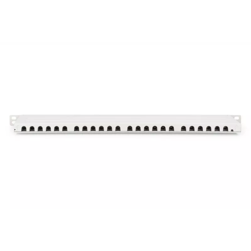 DIGITUS skydinis lizdų blokas CAT6A EA ekranuotas, 24 prievadų RJ45 dulkių dangteliai, 8P8C, 0,5U, pilkas RAL 7035
