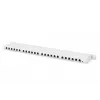 DIGITUS skydinis lizdų blokas CAT6A EA ekranuotas, 24 prievadų RJ45 dulkių dangteliai, 8P8C, 0,5U, pilkas RAL 7035