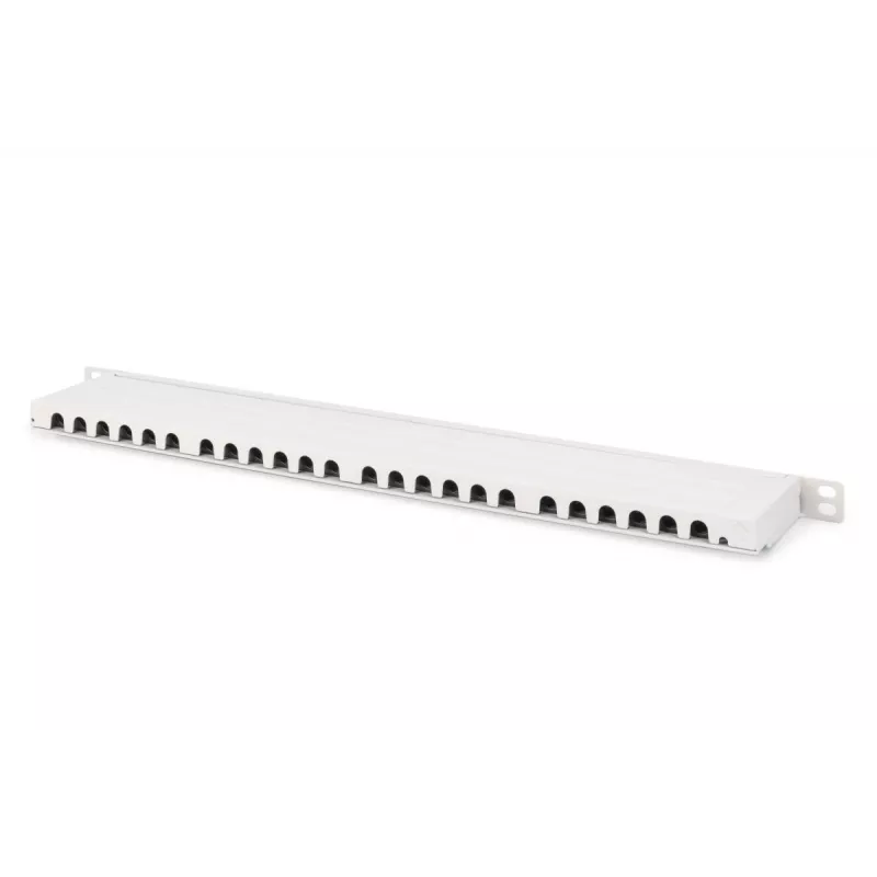 DIGITUS skydinis lizdų blokas CAT6A EA ekranuotas, 24 prievadų RJ45 dulkių dangteliai, 8P8C, 0,5U, pilkas RAL 7035