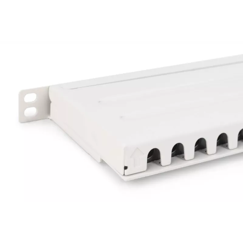 DIGITUS skydinis lizdų blokas CAT6A EA ekranuotas, 24 prievadų RJ45 dulkių dangteliai, 8P8C, 0,5U, pilkas RAL 7035