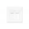 DIGITUS CAT6A Class EA tinklo lizdas, ekranuotas, 1x RJ45, LSA, balta, įleidžiamas, 8 kryptys