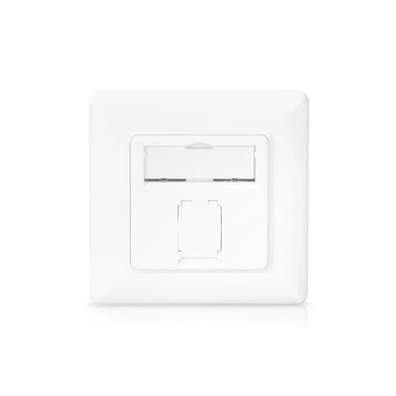 DIGITUS CAT6A Class EA tinklo lizdas, ekranuotas, 1x RJ45, LSA, balta, įleidžiamas, 8 kryptys