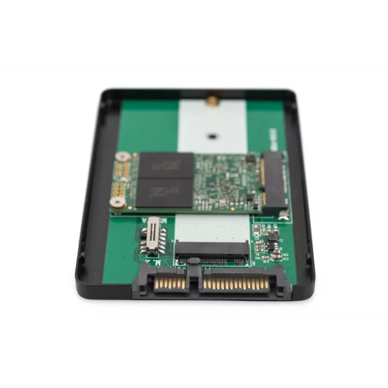 DIGITUS HDD korpusas 2.5 col. SATA - M.2 arba mSATA SATA 3 6 Gbit/s, rašymo greitis iki 520 MB/s