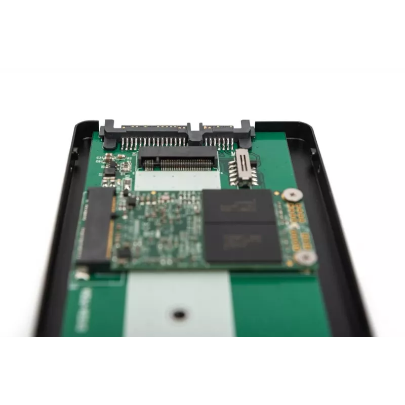 DIGITUS HDD korpusas 2.5 col. SATA - M.2 arba mSATA SATA 3 6 Gbit/s, rašymo greitis iki 520 MB/s