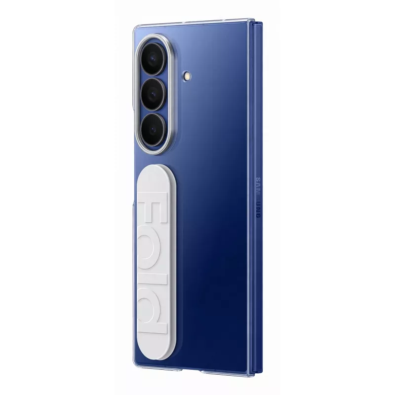 Samsung Galaxy Fold7 apsauginis skaidrus dėklas su griebtuvu, permatomas