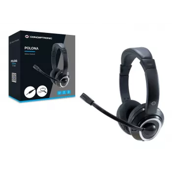 CONCEPTRONIC POLONA02BA laidinės ausinės su mikrofonu, juodos