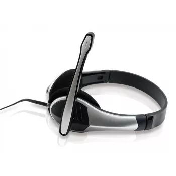 Conceptronic Allround Stereo ausinės, laidinės, 20–22000 Hz, biurui/skambučių centrui, 111 g, juodos, sidabrinės