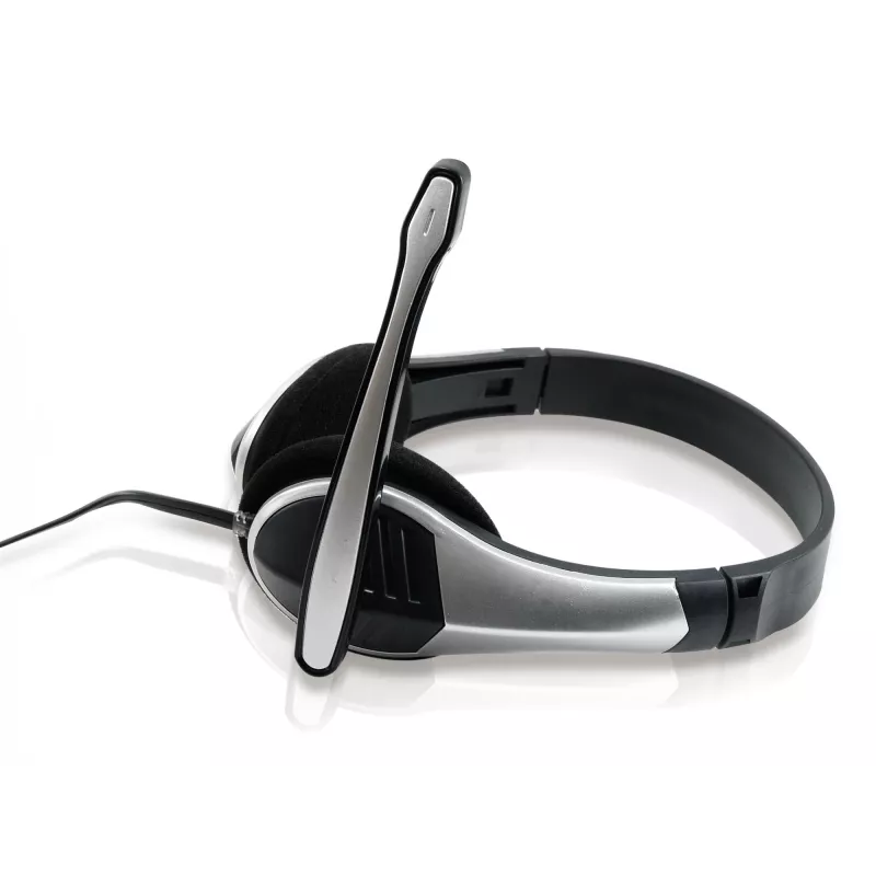 Conceptronic Allround Stereo ausinės, laidinės, 20–22000 Hz, biurui/skambučių centrui, 111 g, juodos, sidabrinės