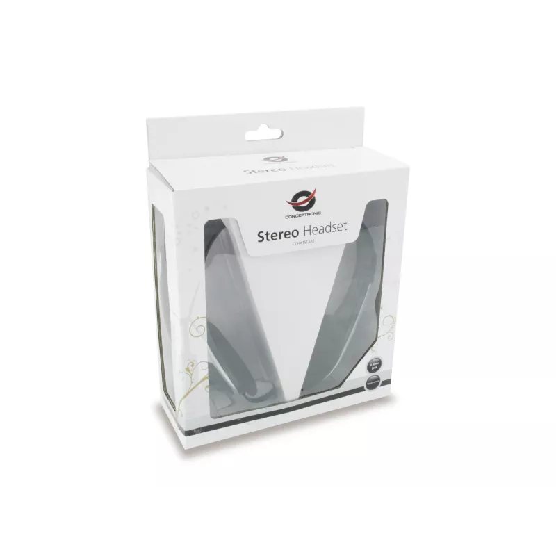 Conceptronic Allround Stereo ausinės, laidinės, 20–22000 Hz, biurui/skambučių centrui, 111 g, juodos, sidabrinės