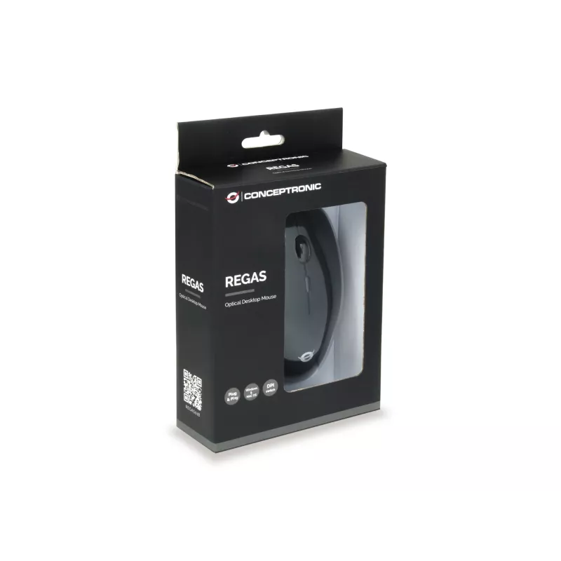 Conceptronic REGAS01B pelė Office Ambidextrous USB Type-A Optinė 1200 DPI