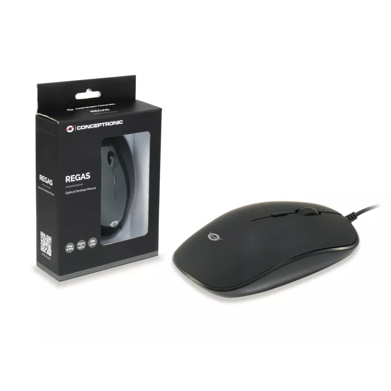 Conceptronic REGAS01B pelė Office Ambidextrous USB Type-A Optinė 1200 DPI