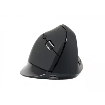 Conceptronic LORCAN ERGO 6 mygtukų ergonominė Bluetooth pelė, dešinei rankai, vertikalaus dizaino, optinė, Bluetooth, 1600 DPI, juoda