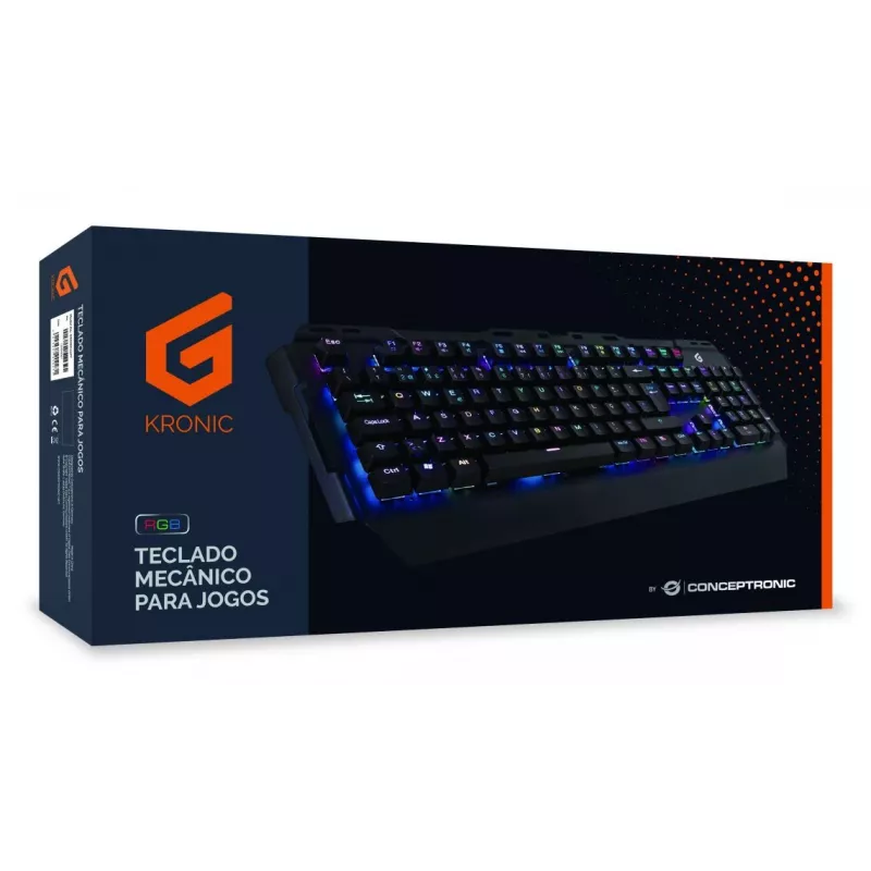 Mechaninė žaidimų klaviatūra Conceptronic KRONIC, RGB, Portugalijos išdėstymas