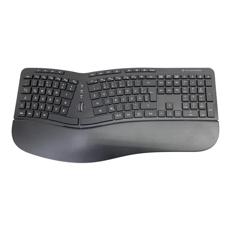 Belaidis ergonomiškas klaviatūros ir pelės rinkinys Conceptronic ORAZIO ERGO, vokiškas išdėstymas