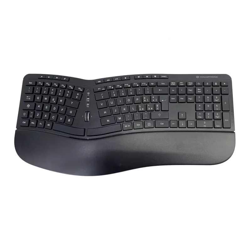 Conceptronic ORAZIO ERGO Belaidžiai ergonominiai klaviatūros ir pelės rinkinys, itališkas išdėstymas