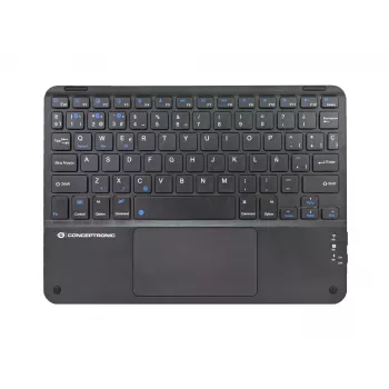 Conceptronic TOBIN01BES 10 colių belaidė klaviatūra su jutikliniu kilimėliu, QWERTY ispaniškai