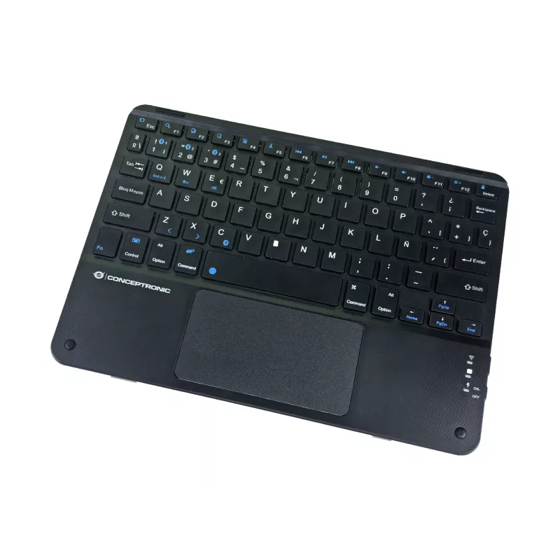 Conceptronic TOBIN01BES 10 colių belaidė klaviatūra su jutikliniu kilimėliu, QWERTY ispaniškai