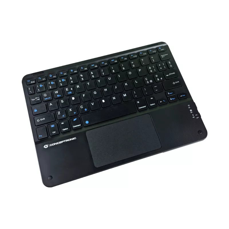 Conceptronic TOBIN01BIT 10 colių belaidė Bluetooth klaviatūra su jutikliniu kilimėliu, itališkas QWERTY išdėstymas
