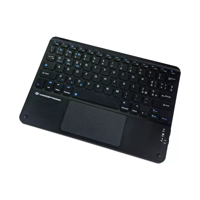 Conceptronic TOBIN01BIT 10 colių belaidė Bluetooth klaviatūra su jutikliniu kilimėliu, itališkas QWERTY išdėstymas