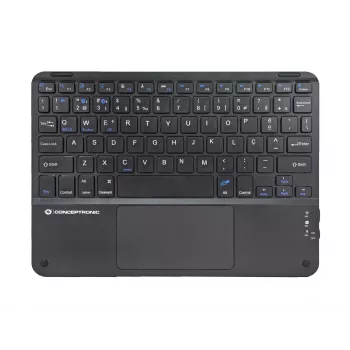 Conceptronic TOBIN01BPT 10 colių belaidė klaviatūra su jutikliniu kilimėliu, QWERTY portugališkas išdėstymas