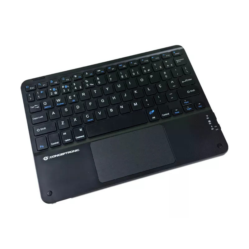 Conceptronic TOBIN01BPT 10 colių belaidė klaviatūra su jutikliniu kilimėliu, QWERTY portugališkas išdėstymas