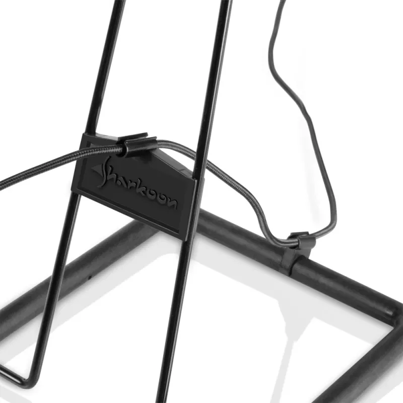 SHARKOON Shark X-rest Pro Black – stovas ausinėms su pelės laido vedikliu