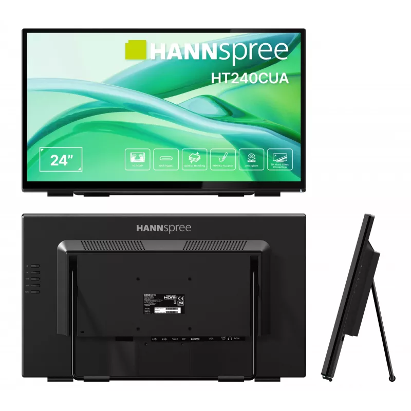 Hannspree HT240CUA monitor kompiuterinis 60.5 cm (23.8 colio) 1920 x 1080 pikselių Full HD LED jutiklinis juodas