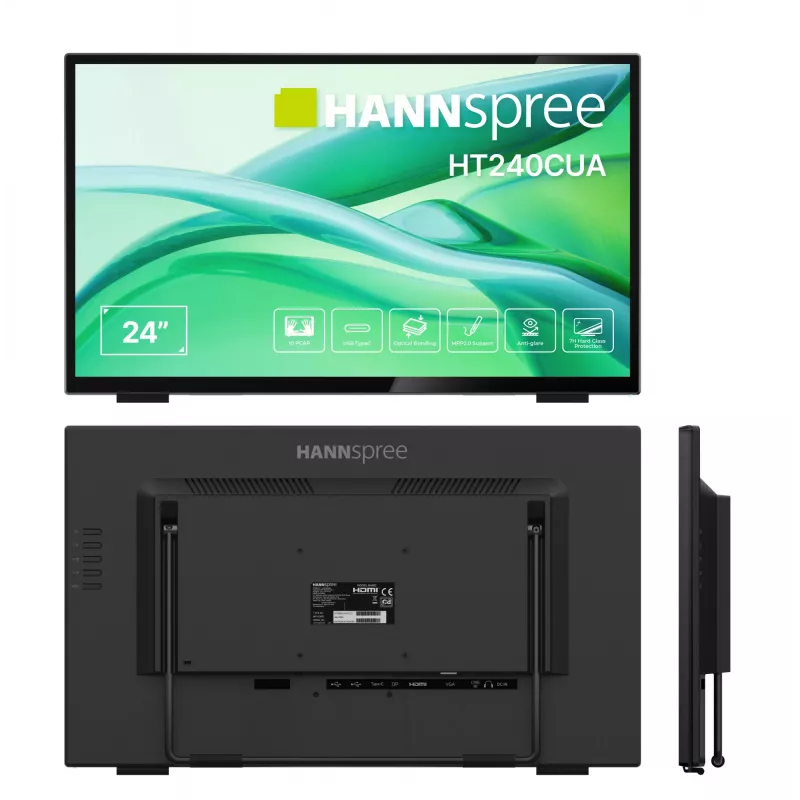 Hannspree HT240CUA monitor kompiuterinis 60.5 cm (23.8 colio) 1920 x 1080 pikselių Full HD LED jutiklinis juodas