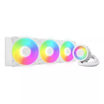 Arctic Liquid Freezer III Pro 420 A-RGB (balta) – viskas viename CPU skysčio aušintuvas su 140 mm ventiliatoriais, lizdams LGA1700/AM4/AM5