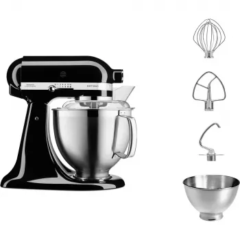 Virtuvinis kombainas KitchenAid Artisan 5KSM185PS – 4,8 L nerūdijančio plieno dubuo, 300 W, 10 greičių, juodas