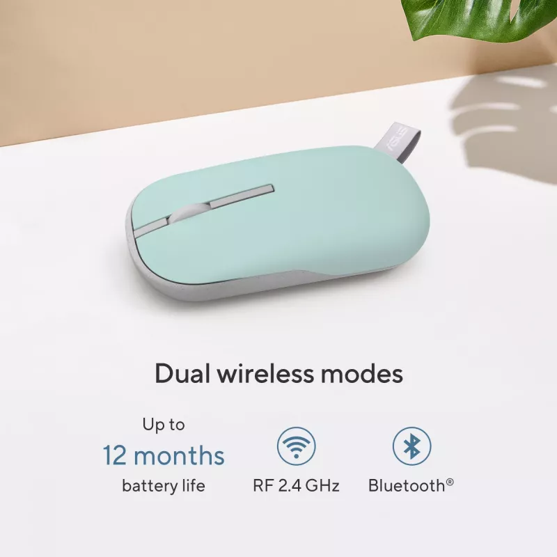 ASUS Marshmallow MD100 pelė biurui Ambidextrinė RF Wireless + Bluetooth Optinė 1600 DPI
