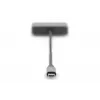 DIGITUS USB-C į mini DP + VGA adapteris, 20 cm, 4K/30Hz, sidabrinis, aliuminio korpusas