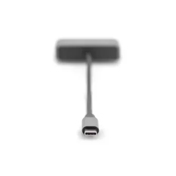 DIGITUS USB-C į mini DP + VGA adapteris, 20 cm, 4K/30Hz, sidabrinis, aliuminio korpusas