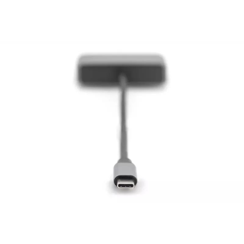 DIGITUS USB-C į mini DP + VGA adapteris, 20 cm, 4K/30Hz, sidabrinis, aliuminio korpusas