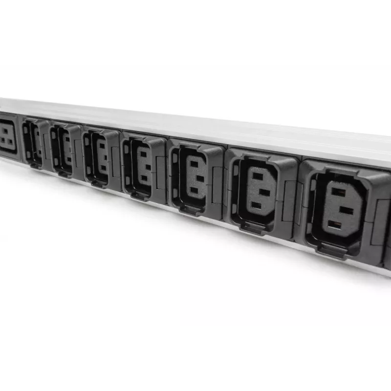 DIGITUS IT BASIC PDU 3 fazės 16A 24x C13 3x C19 vertikalus 3m kabelis IEC309 3Ph-16A kištukas